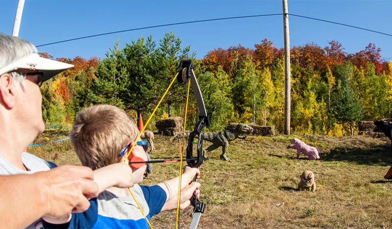 Tupper Lake Archers teach kids how to shoot a bow & arrow (ROOST/Shaun Ondak photo)