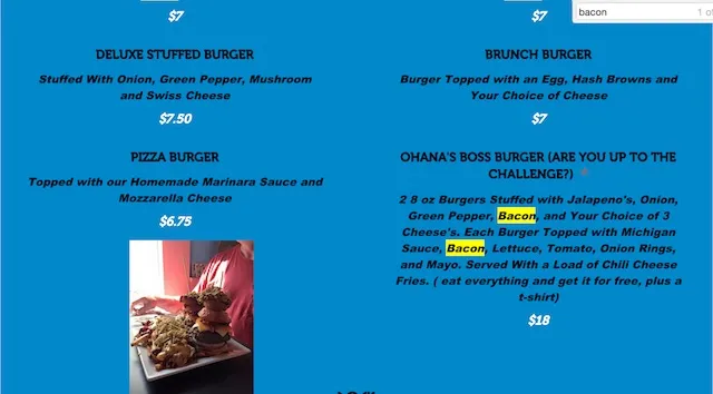 Ohana's Boss Burger comes with a challenge.