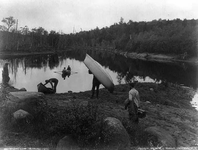 Raquette River at the Sweeney Carry, 1888. Photo by Seneca Ray Stoddard.