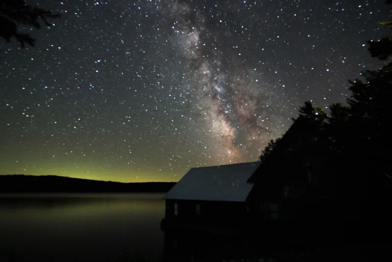Views of the Milky Way over Little Tupper Lake. Photo by Marc Staves
