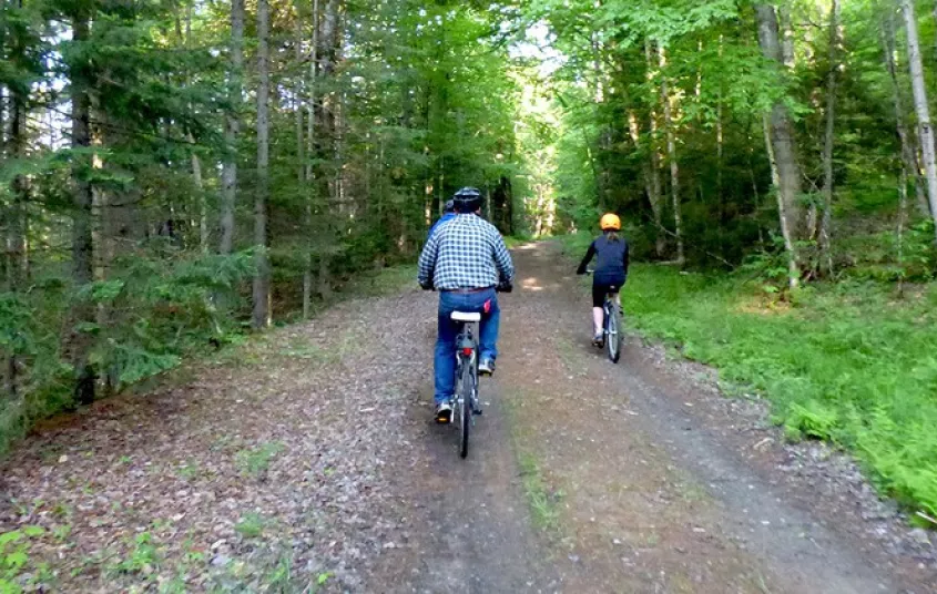 Enjoy riding along gravel roads and double track trails.