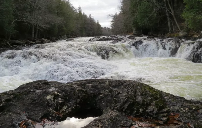 Raquette Falls is especially stunning in spring.