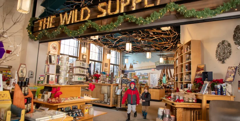 A shot of the gift shop located within The Wild Center