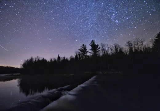 a starry sky on a dark night in Tupper Lake