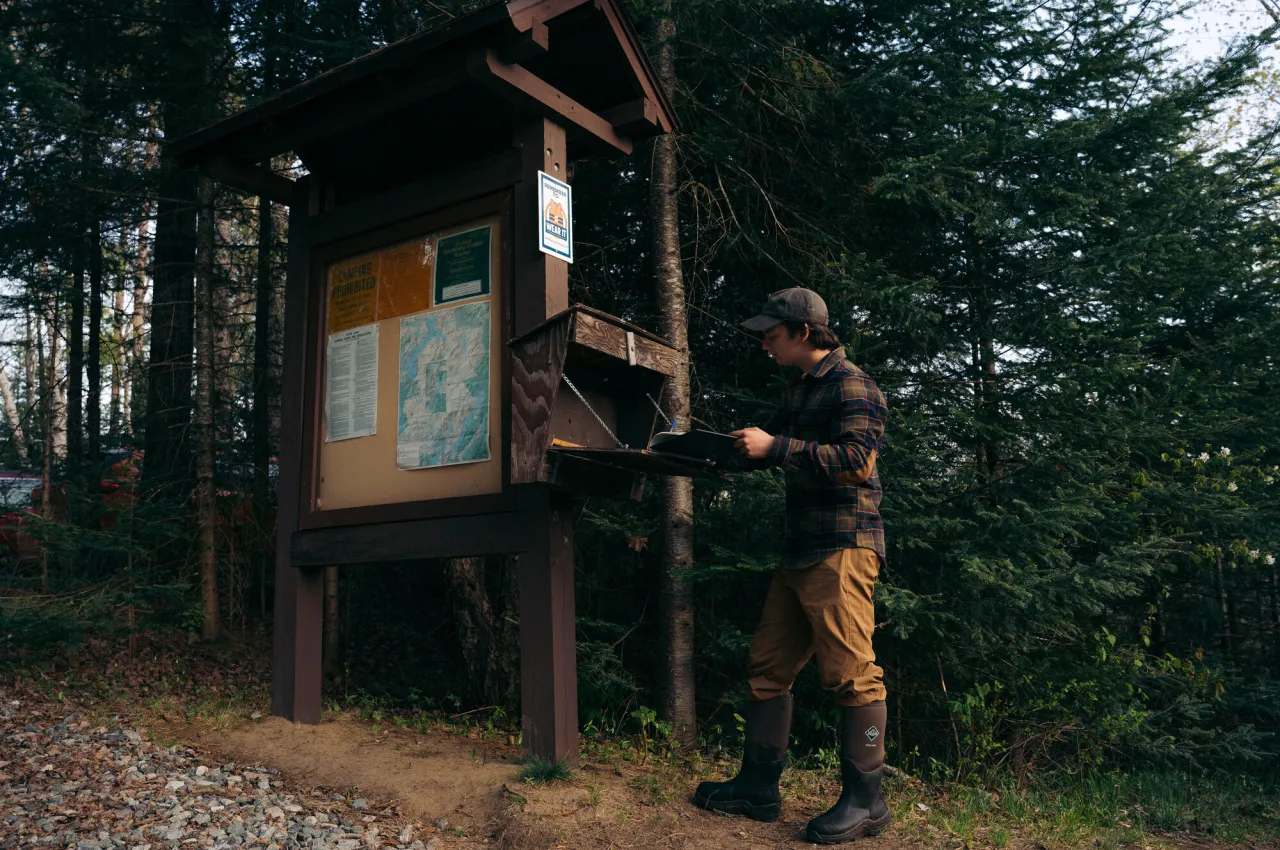 Signing in to a trail registry.