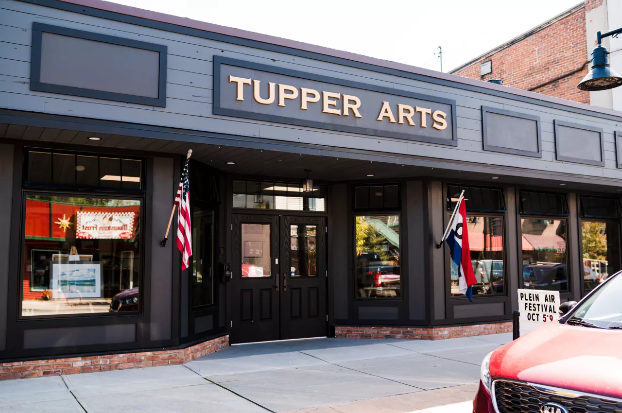 Front of the Tupper Lake Arts center building on Park Street in Tupper Lake