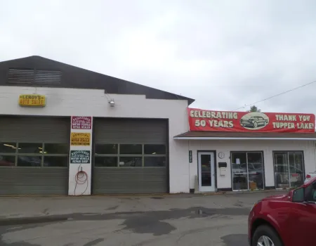 Exterior of the garage bay at Leroy's