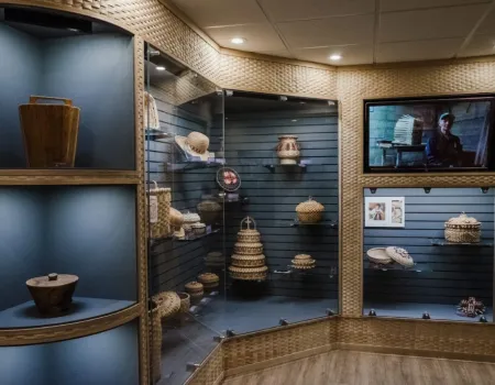 Items in an Akwesasne Cultural Center exhibit.