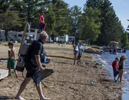 People at Little Wolf Beach.