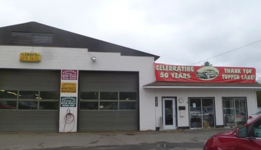 Exterior of the garage bay at Leroy's