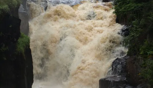 A raging narrow section of water