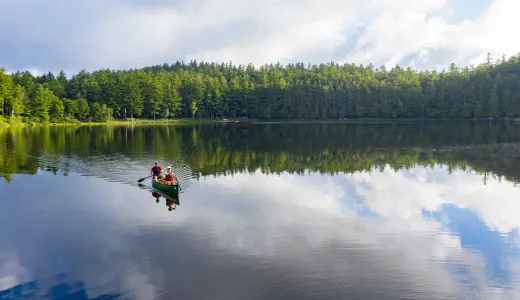 A paddler on Stony Creek Pond