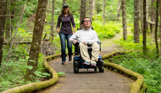 Cory Lee explores the walkways at John Dillon Park