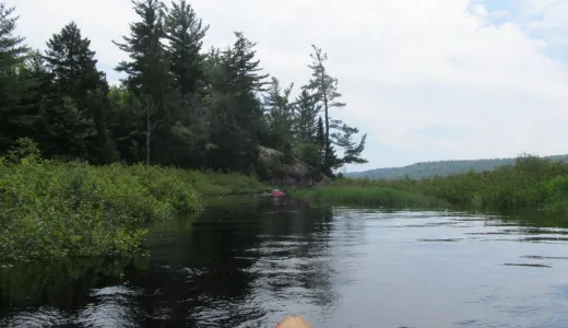 The view of High Rock from a kayak