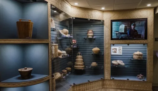 Items in an Akwesasne Cultural Center exhibit.
