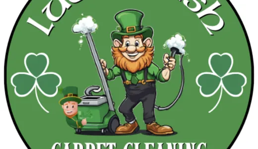 A green circle with shamrocks
