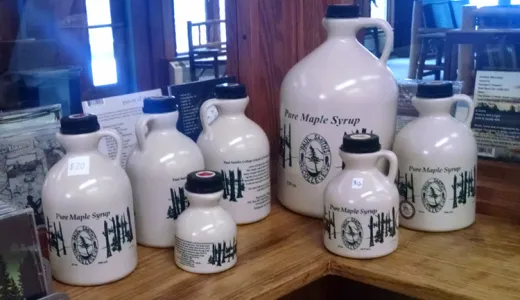 Maple syrup made in their own sugar shack.