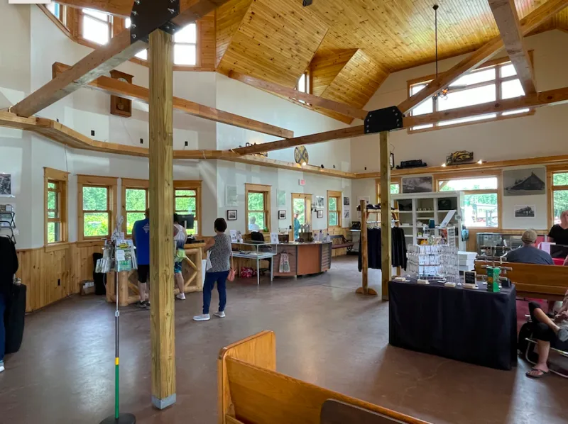 An indoor view of the Tupper Lake Railroad Station