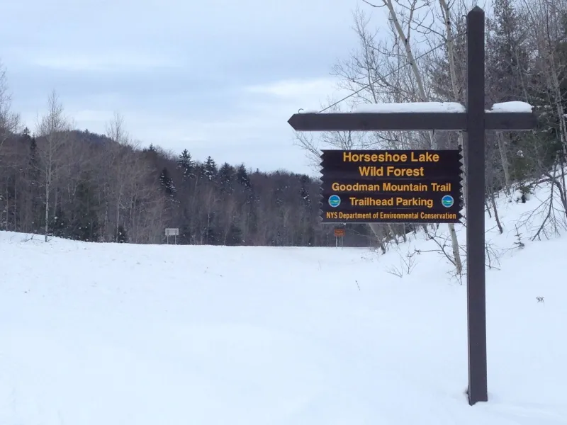 Trailhead sign on NYS Route 30 - south of Tupper Lake, NY