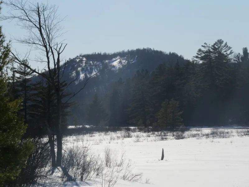 Low's Ridge viewed from the bridge over the Bog River