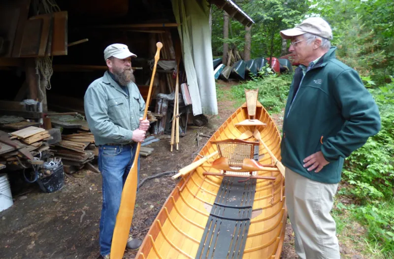 Discussing the history and craftsmanship of the Adirondack Guide Boat.