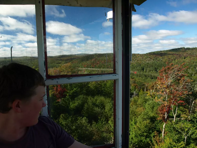 Looking out from the fire tower on Cathedral Rock