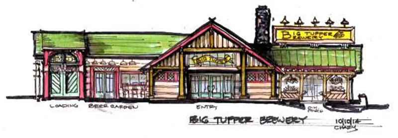 Architectural rendering of Big Tupper Brewing's new brew pub coming in the spring of 2016