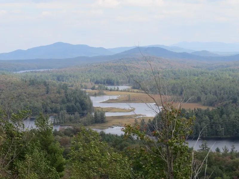 View of the Bog River Valley and Mountains from the summit of Low's Ridge