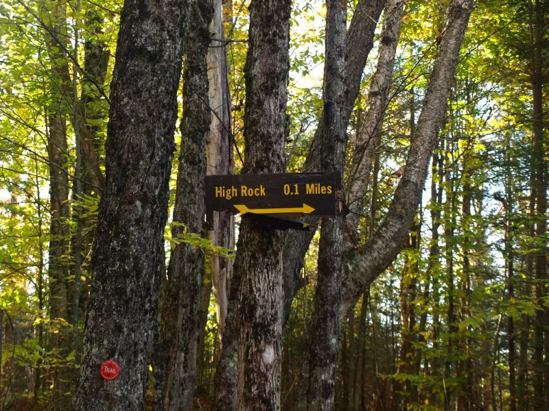 The trail sign for High Rock