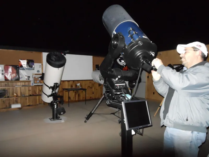 Marc setting up the telescope