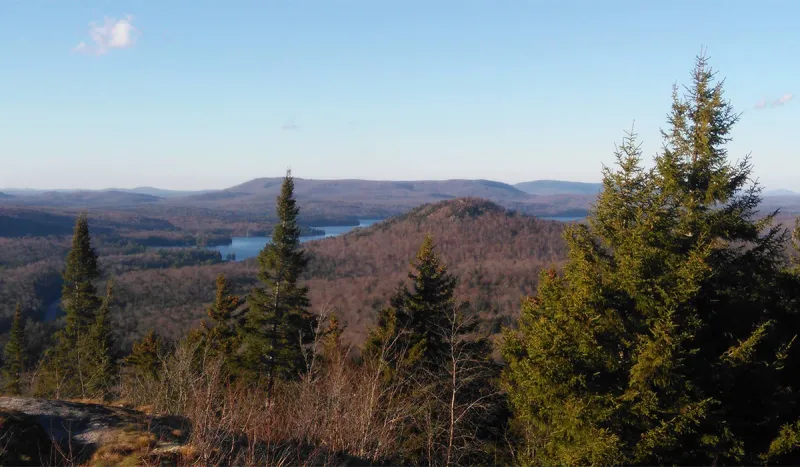 Even "stick season" is glorious from top of Coney Mountain! Goodman Mountain center, with Big Tupper Lake in the distance. Photo courtesy of Debbie Meyer.