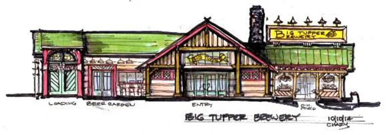 Architectural rendering of the new Big Tupper Brewing Brew Pub