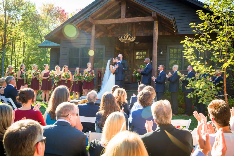 Meg & Matt's Tupper Lake Woodland Wedding. Image courtesy of © Jeffrey Foote Photography