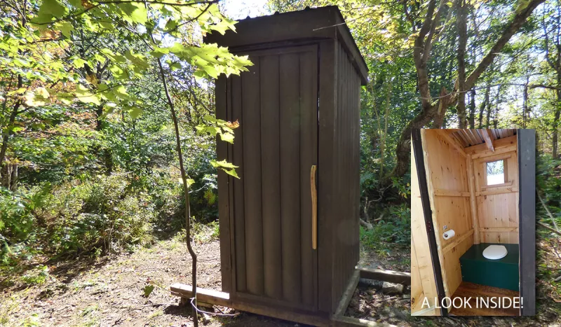 One if not the cleanest outhouses you'll ever find, thanks to the Friends of Mt. Arab. Kudos!