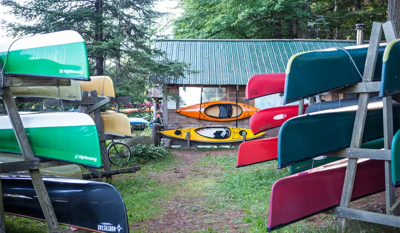 A portion of the fleet at Raquette River Outfitters in Tupper Lake