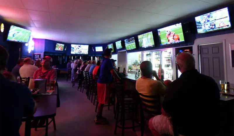 Crowds Fill the Foul Line Sports Bar at Lakeview Lanes on opening weekend.