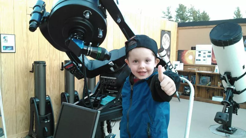 Thumbs up for astronomy! Photo: Adirondack Public Observatory
