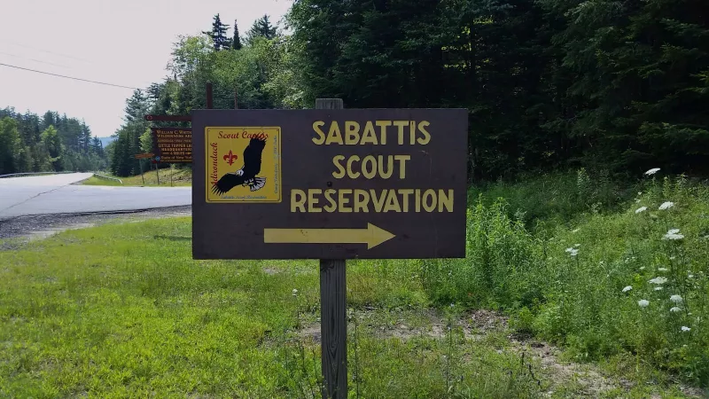 Entrance to Sabattis Boyscount Camp, my destination and access to Little Tupper and Round lakes!