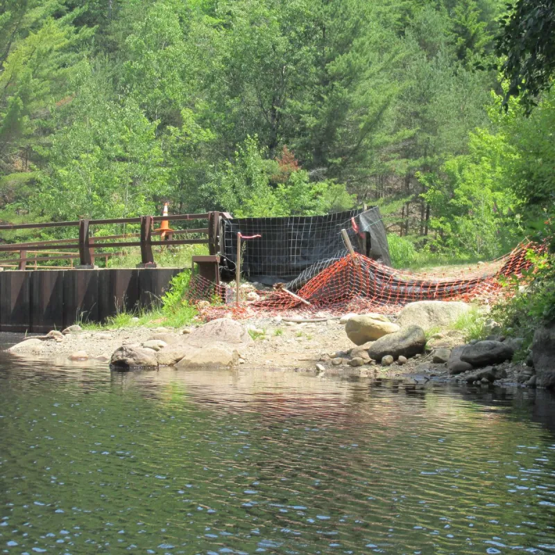 Previous put-in was closed off due to renovations on the Upper Dam
