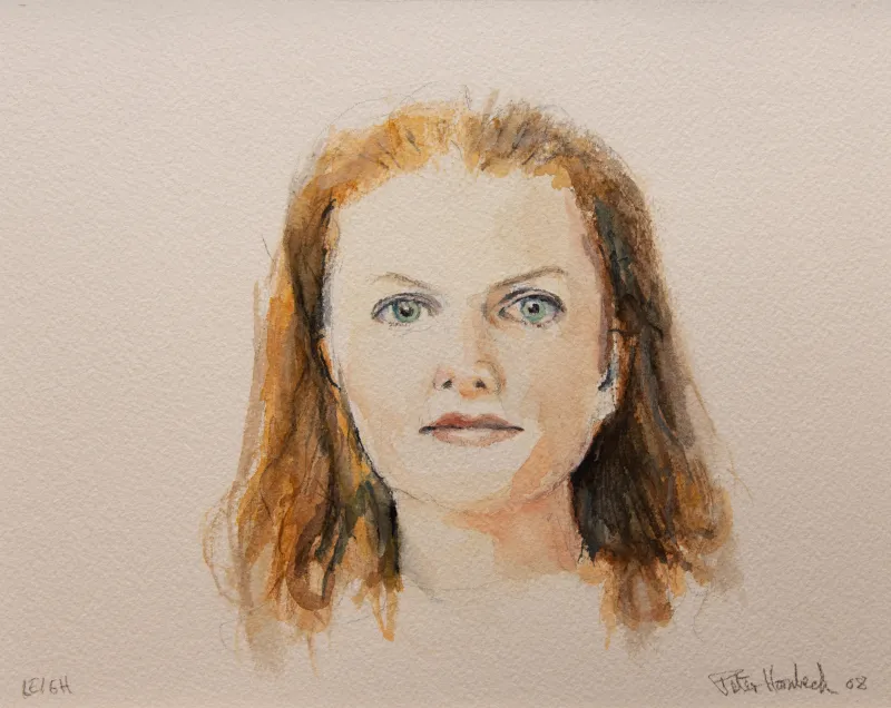 A watercolor portrait of Leigh Hornbeck. Image courtesy Leigh Hornbeck