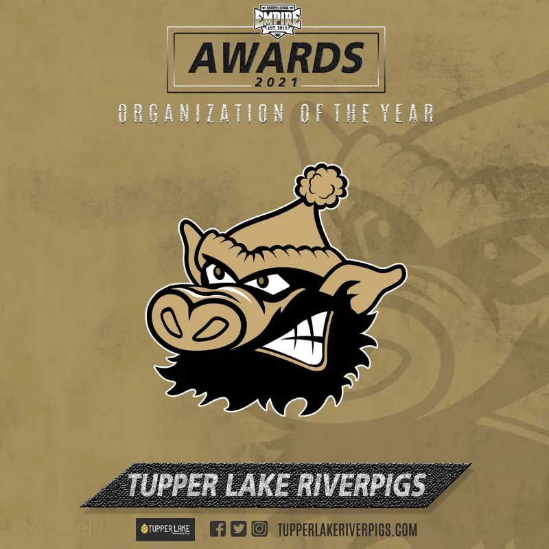 A designed graphic with the River Pigs logo indicating they were Organization of the Year!