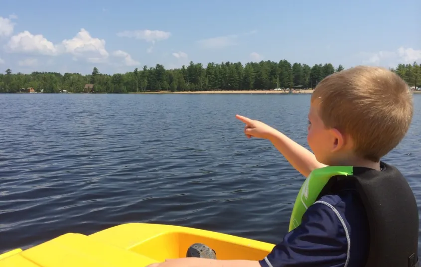 Little Wolf has a roped-off swimming area and plenty of boating.