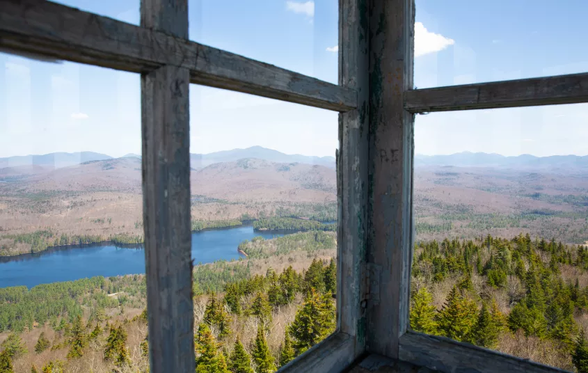 The view from the Goodnow Mountain firetower is one of the best in the Adirondacks.