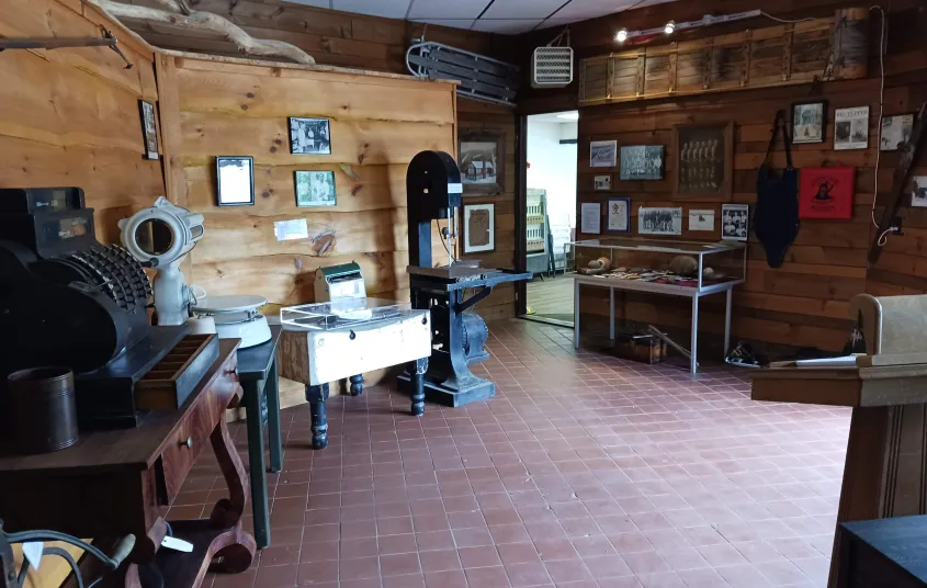 The inside area of a history museum