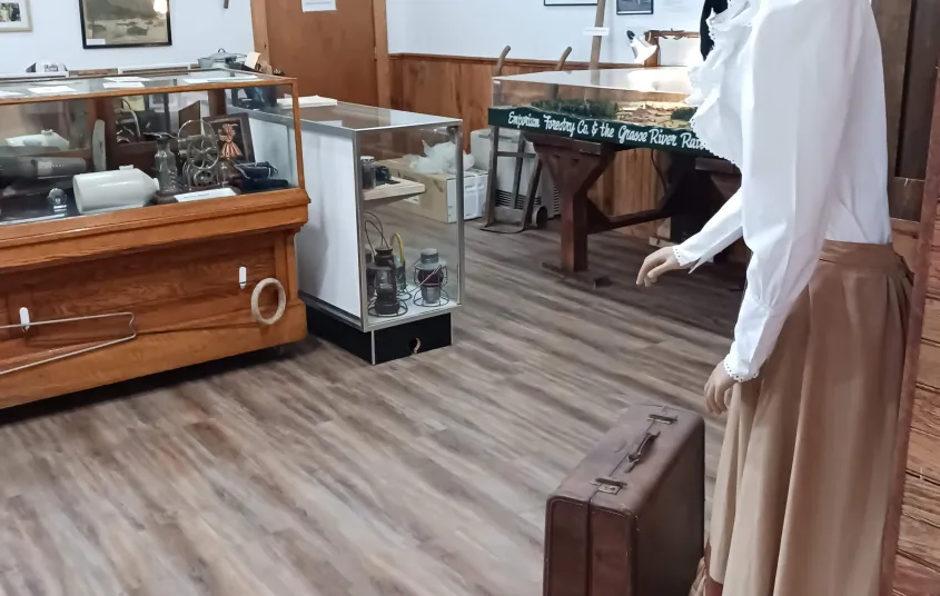 The inside space of a history museum