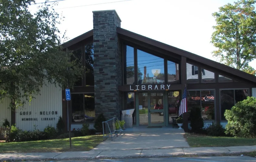 A wall of windows at the library