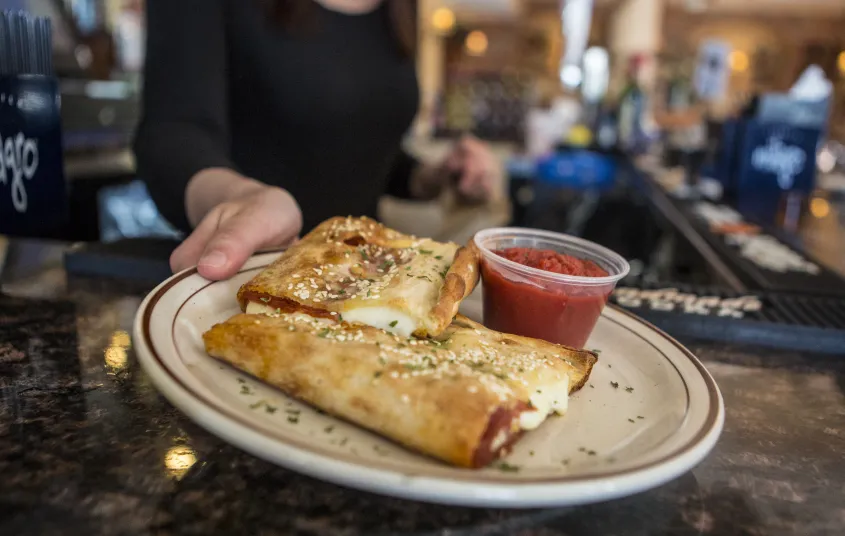 Calzone on a plate