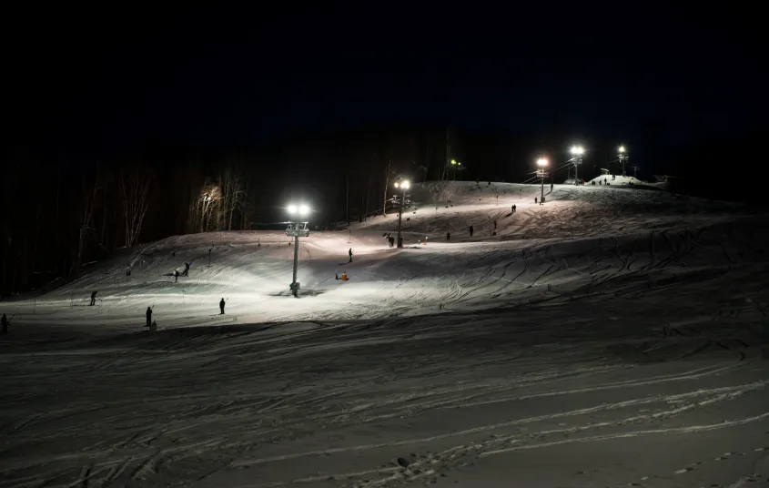 Night skiing lights on Mt Pisgah