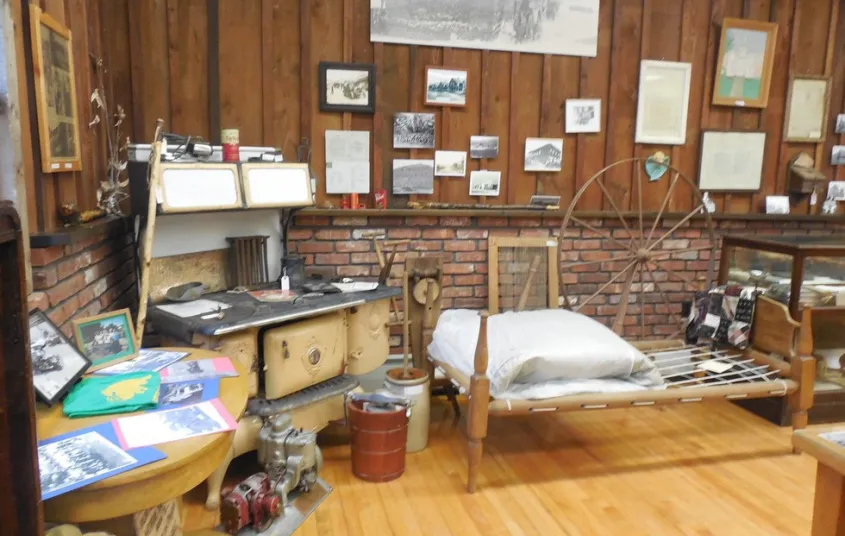 A brick display area