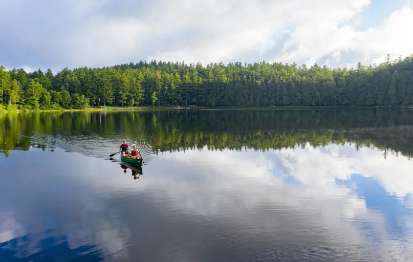 A paddler on Stony Creek Pond